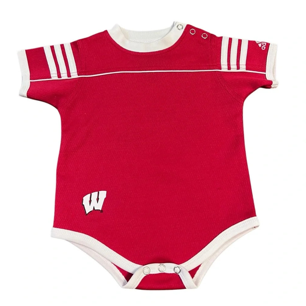 Adidas Red Wisconsin Badgers 6/9 Months Bodysuit